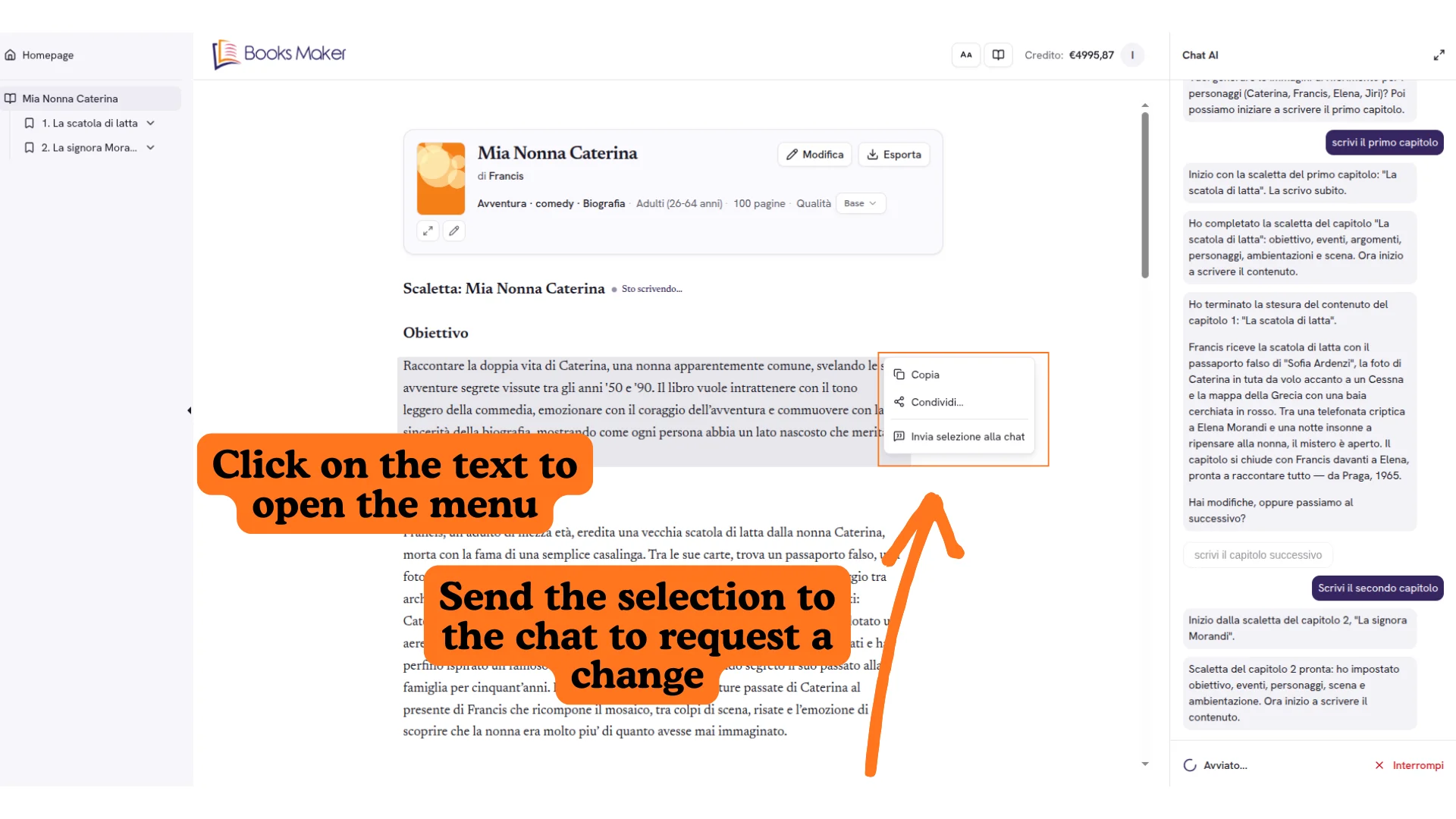Context menu in outline