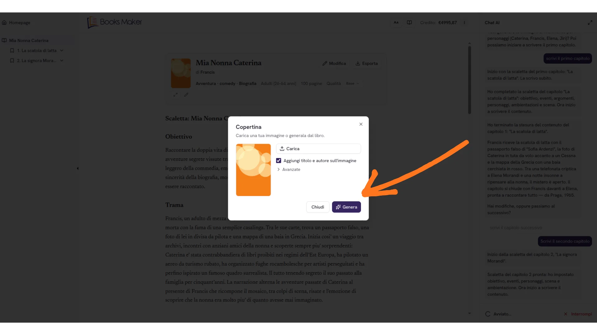 Upload immagini o prompt avanzato