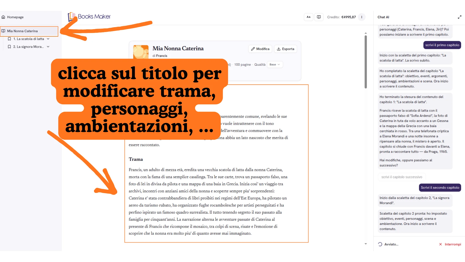 Editing della scaletta totale e della trama